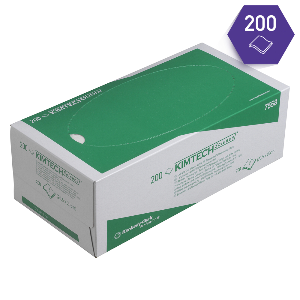 Kimtech® Science Precisiedoeken  15 dozen x 200 witte 2-laags vellen = 3000 vellen - 7558