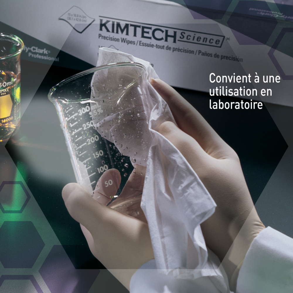 Essuyeurs de précision Kimtech® Science 7557 - 24 cartons de 100 formats blancs, 2 épaisseurs = 2 400 formats - 7557