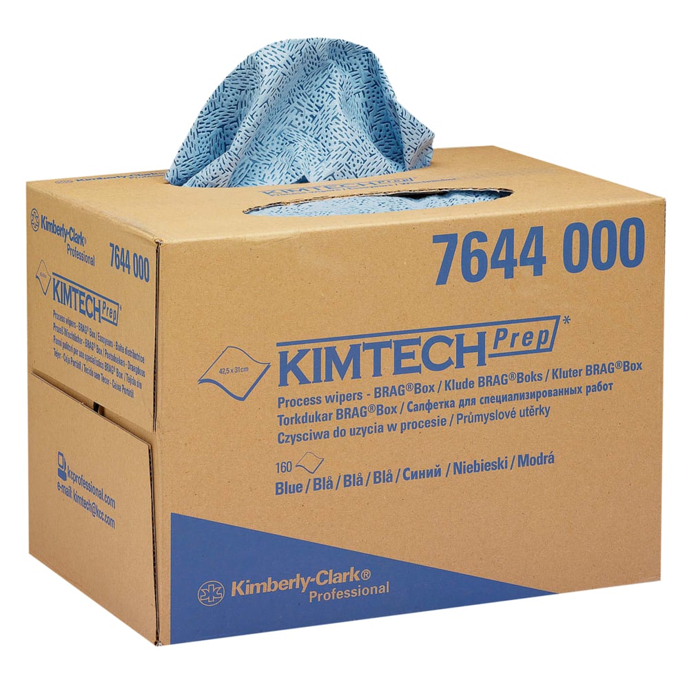 Kimtech® Prozesswischtücher 7644 – 1 BRAG™ Box mit 160 blauen Tüchern - 7644