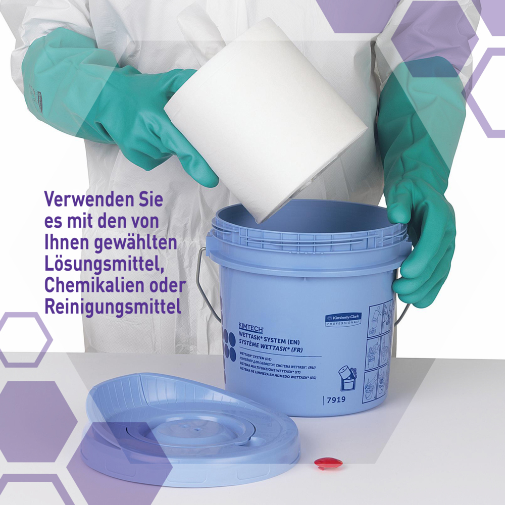 WypAll® Wettask™ poetsdoeken 7764 - industriële poetsdoeken - 6 rollen x 60 witte poetsdoeken (360 in totaal) - 7764