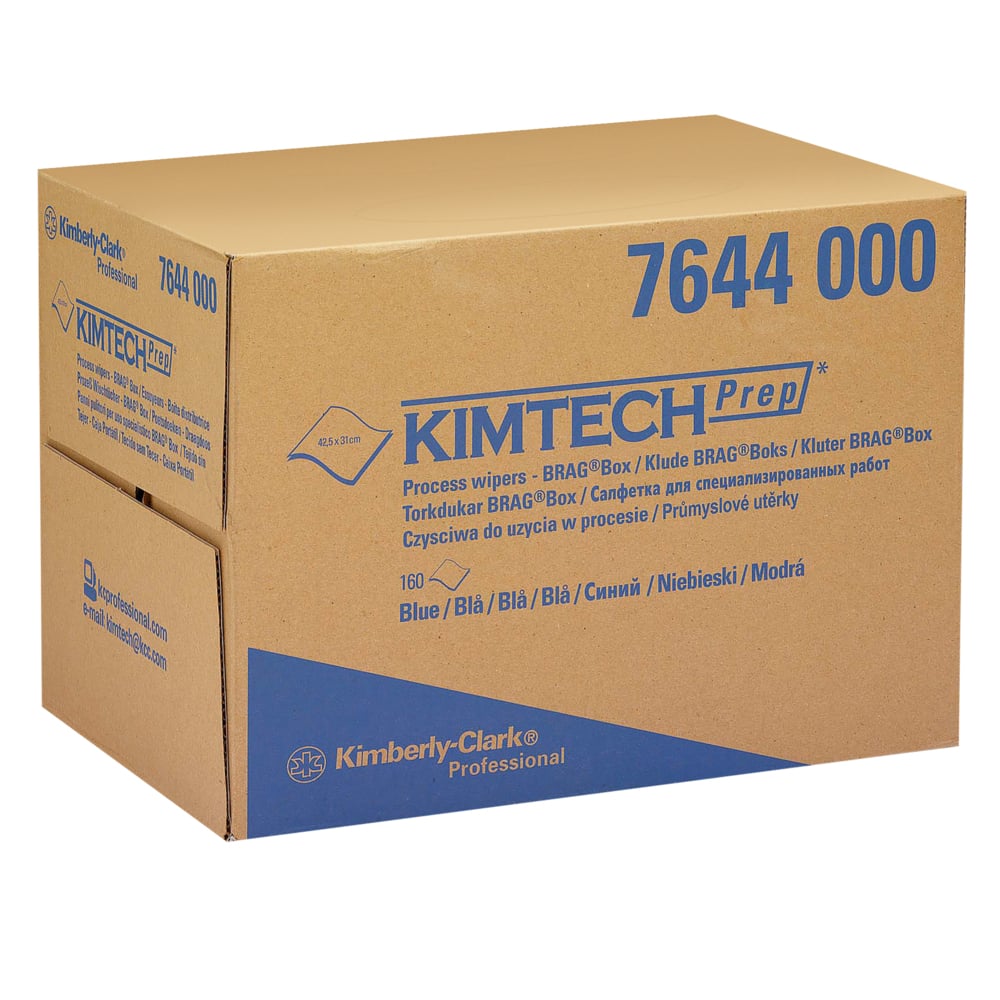 Kimtech® Process Wipers 7644 - 1 BRAG™ box x 160 blue cloths - 7644