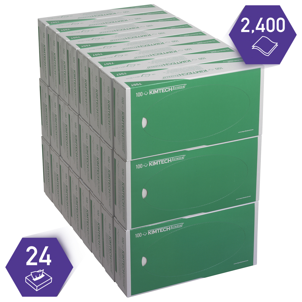 Kimtech® Science Precisiedoeken  24 dozen x 100 witte 2-laags vellen = 2400 vellen - 7557