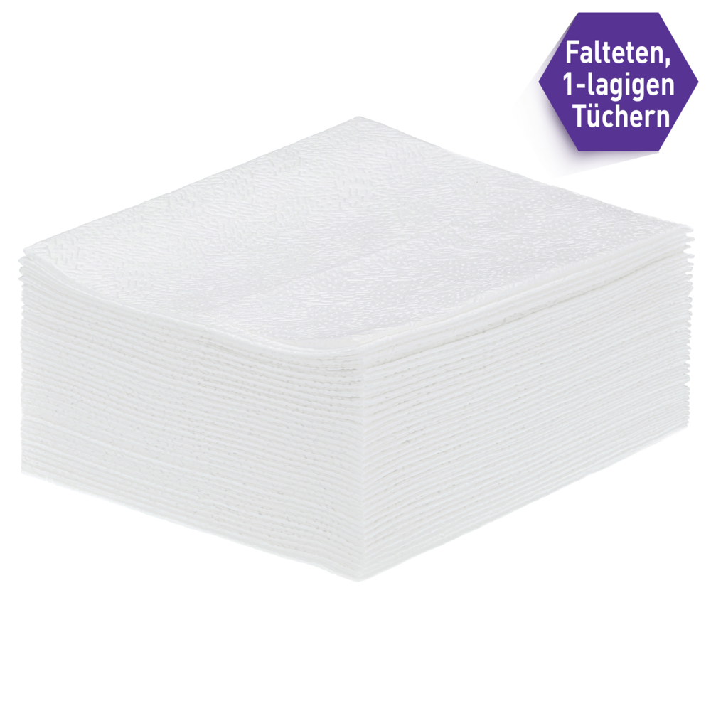 Kimtech® Pure Poetsdoeken 7624 - 35 1/4 gevouwen, witte, 1-laags doeken per polybag (verpakking bevat 12 zakken) - 7624