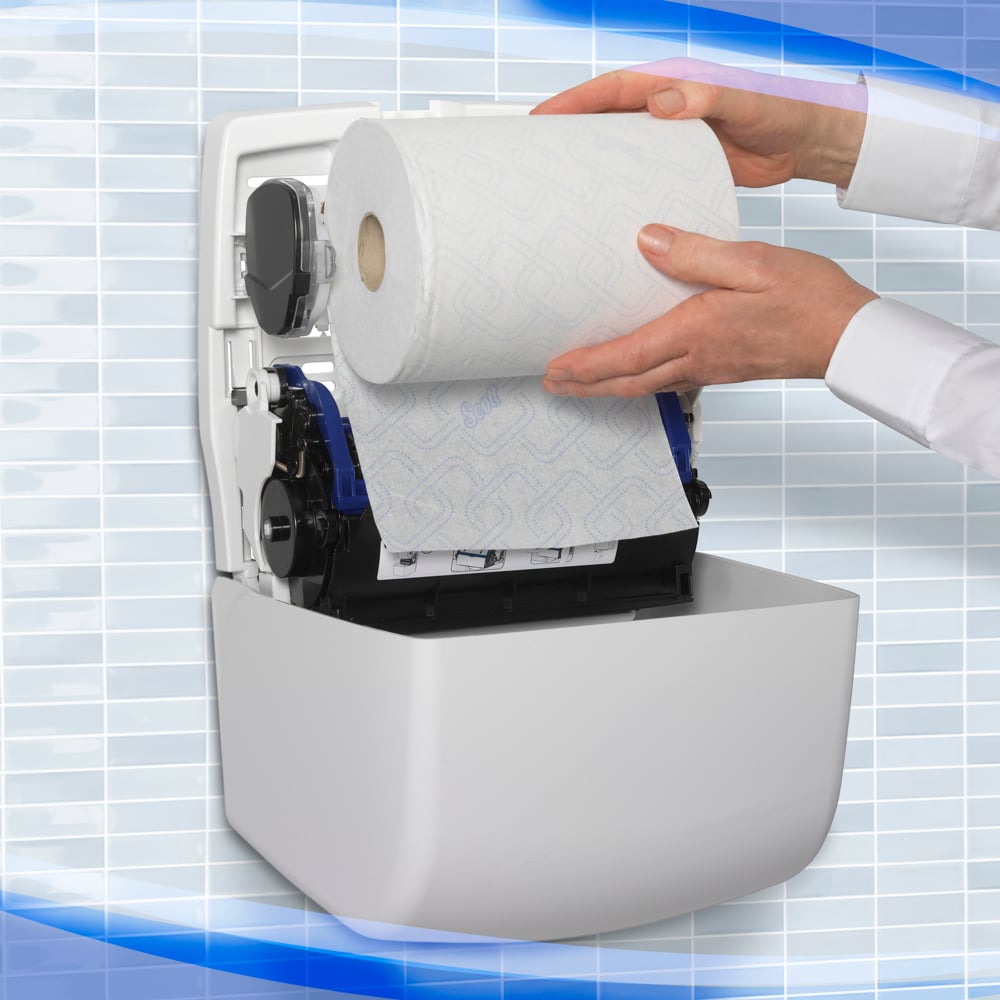 Aquarius™ Slimroll™ Papierhandtücher Rollenspender 7955 – 1 x Papiertuchspender, weiß - 7955