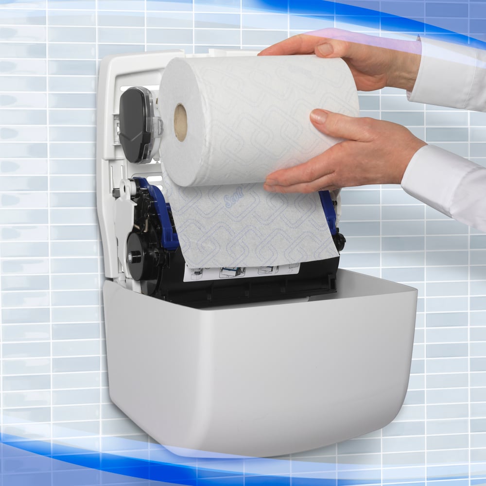 Aquarius™ Slimroll™ Rolled Hand Towel Dispenser 7955 - 1 x White Paper Towel Dispenser - 7955