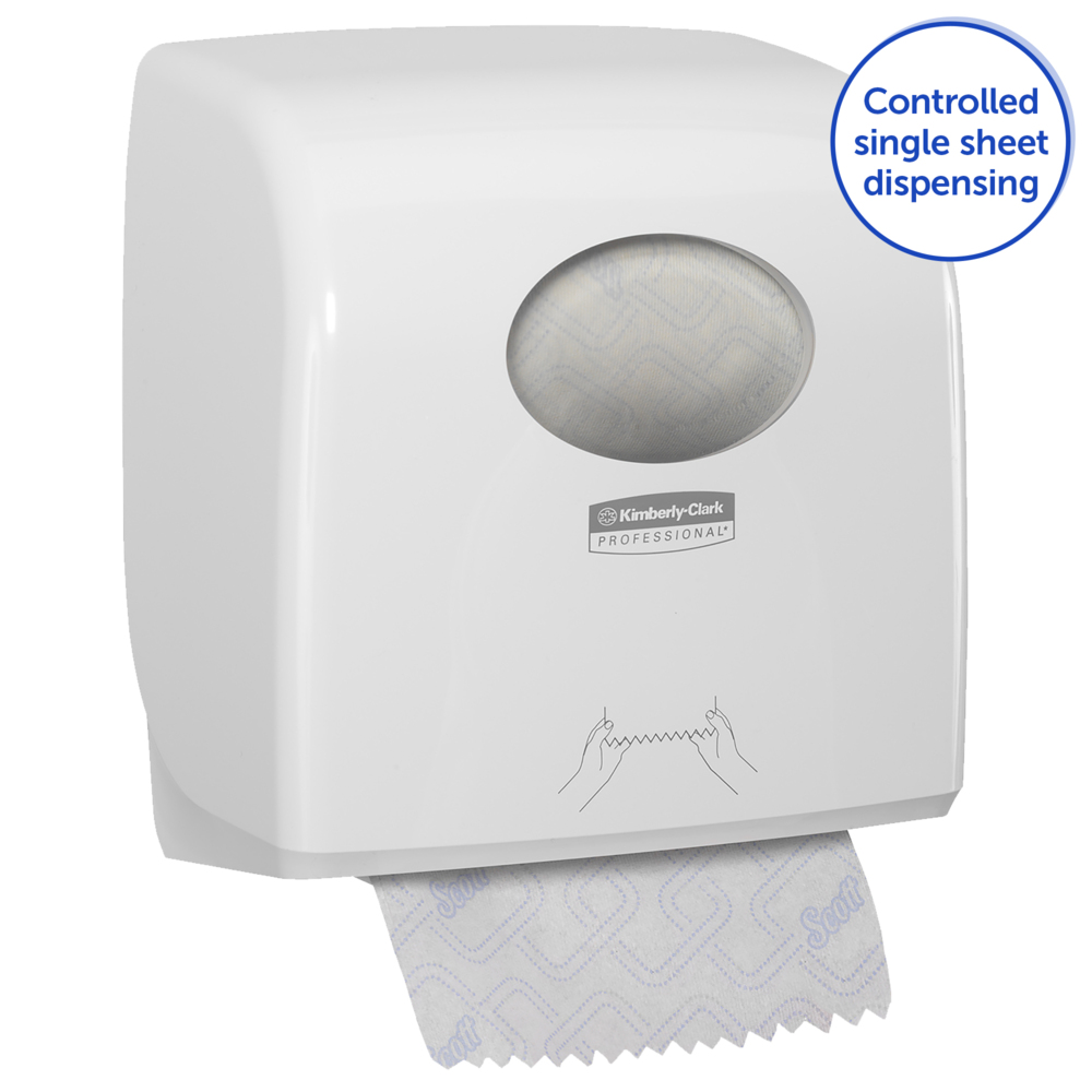 Aquarius™ Slimroll™ dispenser voor handdoeken op rol 7955 - 1 witte dispenser voor papieren handdoeken - 7955