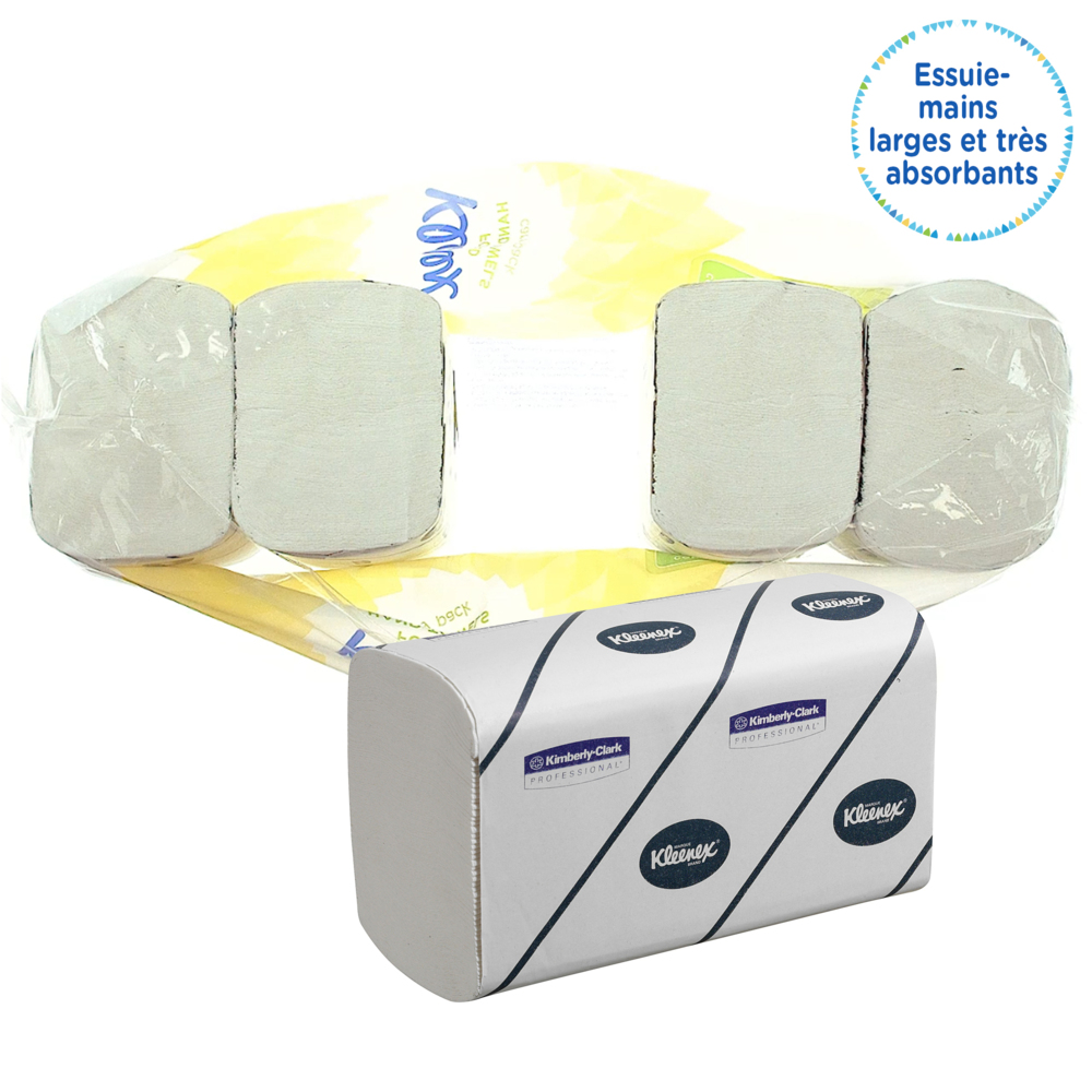 Essuie-mains enchevêtrés Kleenex® Ultra™ 7979 - 30 paquets x 124 feuilles blanches, 2 plis (3 720 feuilles au total) - 7979