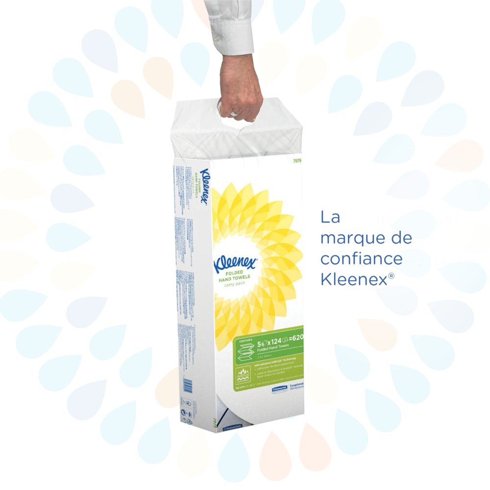 Essuie-mains enchevêtrés Kleenex® Ultra™ 7979 - 30 paquets x 124 feuilles blanches, 2 plis (3 720 feuilles au total) - 7979