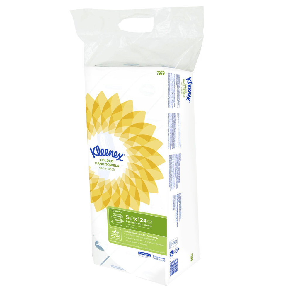 Kleenex® Ultra™ Papierhandtücher 7979 – 30 Papiertücher für Spender Packungen x 124 Falthandtücher, weiß 2-lagig (insges. 3.720 Stück) - 7979