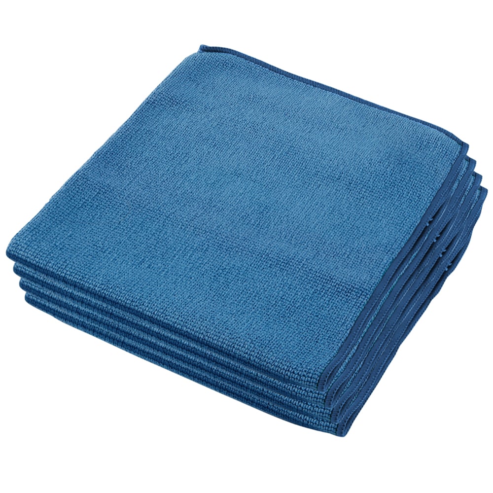 Chiffons en microfibres WypAll® 8395 - 4 paquets de 6 chiffons bleus de 40 x 40 cm (24 au total)  - 8395