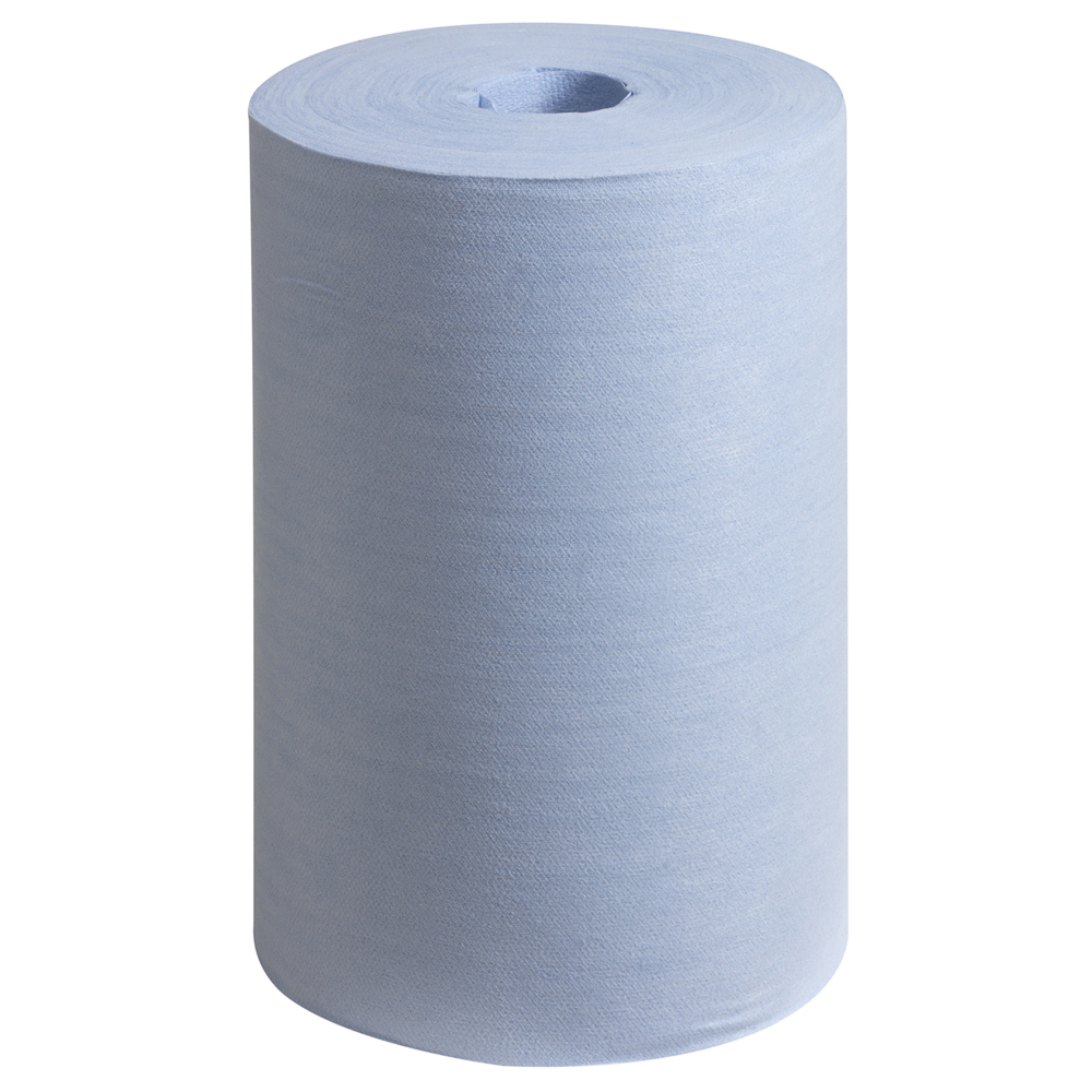 Chiffons WypAll® X60 8380 - 1 rouleau à dévidage central de 150 chiffons bleus, 1 épaisseur - 8380