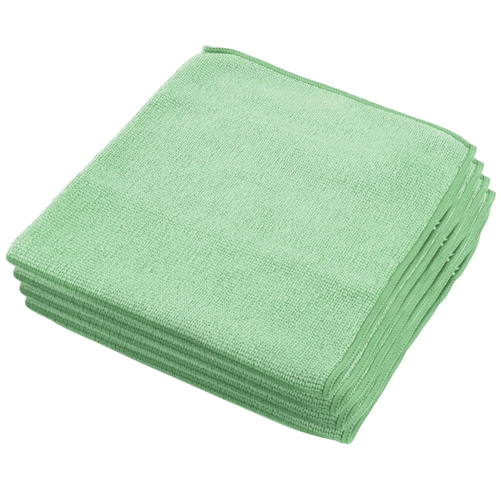 WypAll® Microvezel Poetsdoeken 8396 - 4 polybags x 6 groene doeken, 40 x 40 cm (24 in totaal) - 8396