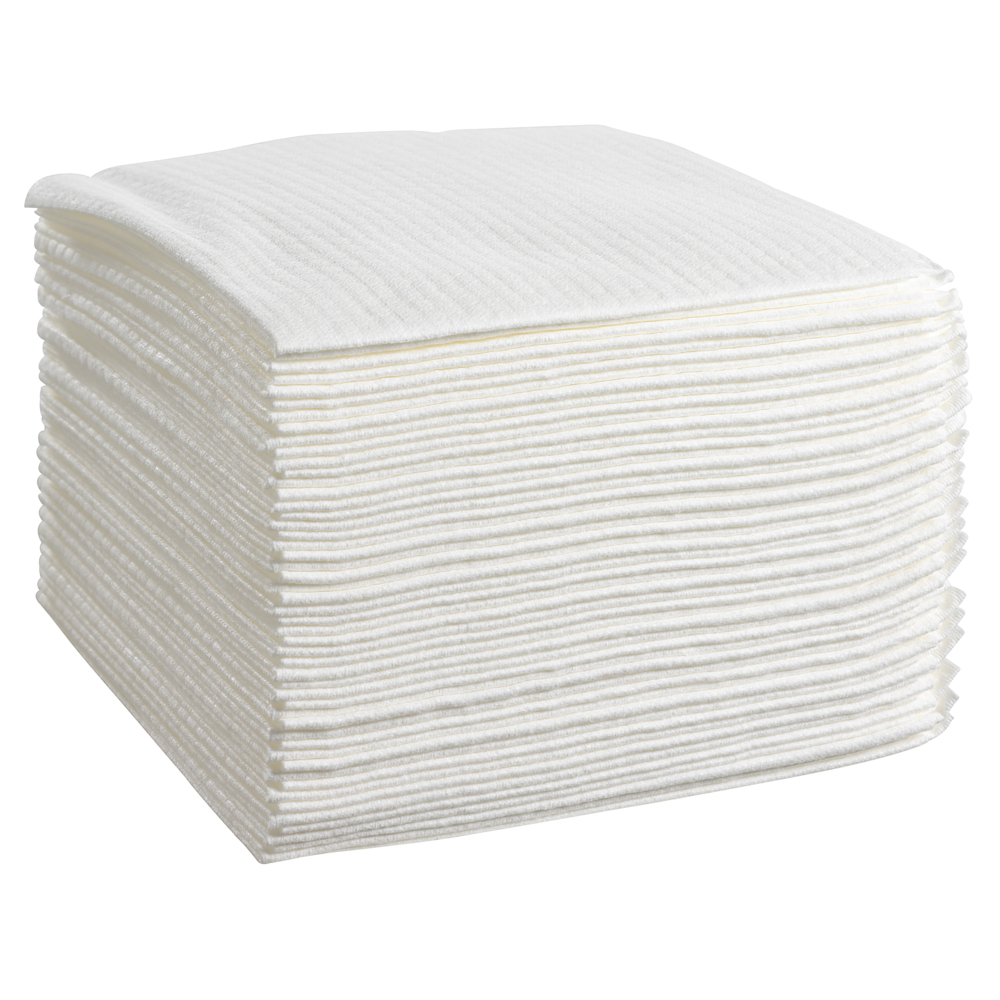 WypAll® X80 Power Clean™ Cleaning Cloths 8388 - Reusable Cloths - 4 Packs x 50 Quarterfold, White, Absorbent Cloths (200 Total) - 8388