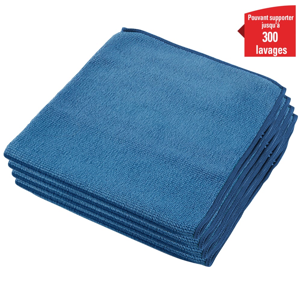 WypAll® Microvezel Poetsdoeken 8395 - 4 polybags x 6 blauwe doeken, 40 x 40 cm (24 in totaal) - 8395