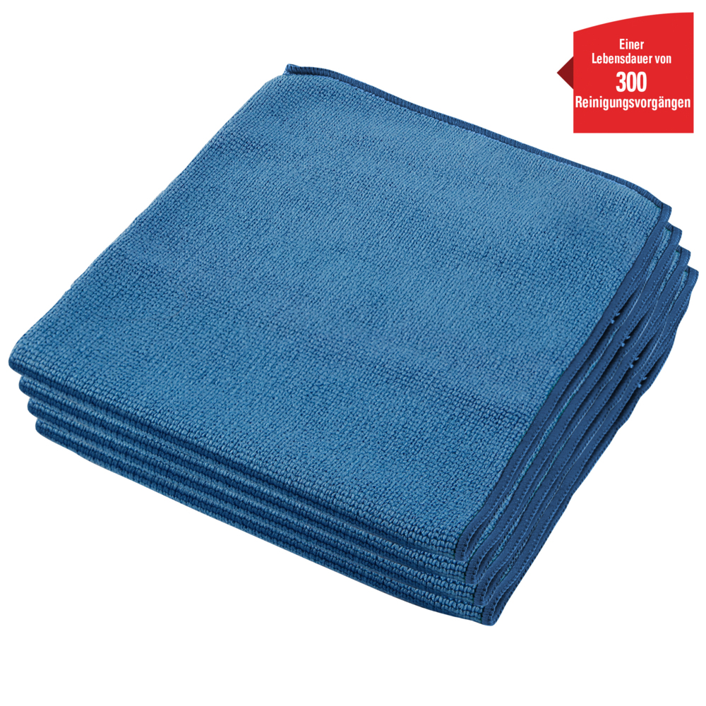 Chiffons en microfibres WypAll® 8395 - 4 paquets de 6 chiffons bleus de 40 x 40 cm (24 au total)  - 8395