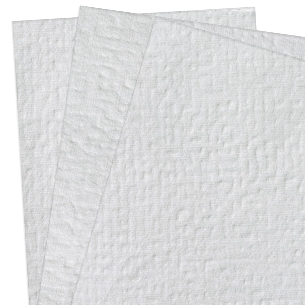 Chiffons WypAll® X70 8381 - 1 boîte distributrice Right Rag de 300 chiffons blancs, 1 épaisseur;Chiffons de nettoyage WypAll® X70 Power Clean™ 8381 – Chiffons réutilisables – 1 boîte Right Rag de 300 chiffons absorbants blancs - 8381