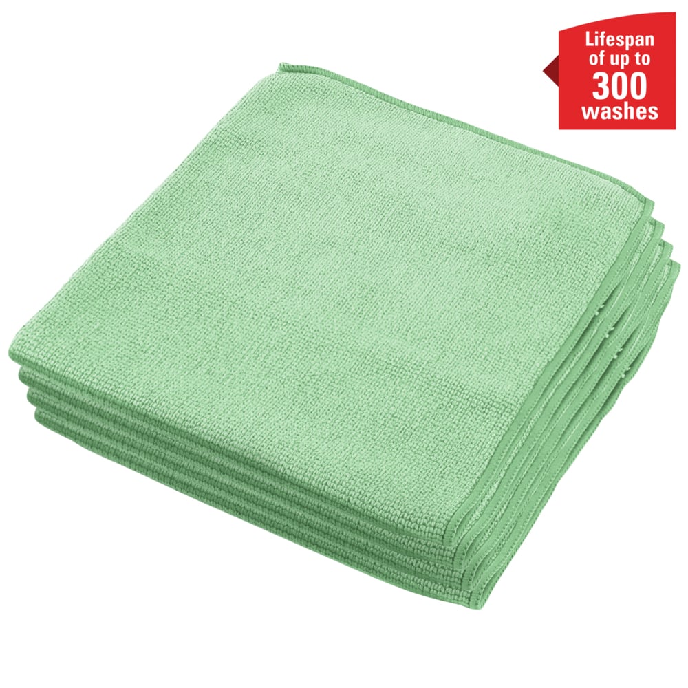 WypAll® Microvezel Poetsdoeken 8396 - 4 polybags x 6 groene doeken, 40 x 40 cm (24 in totaal) - 8396