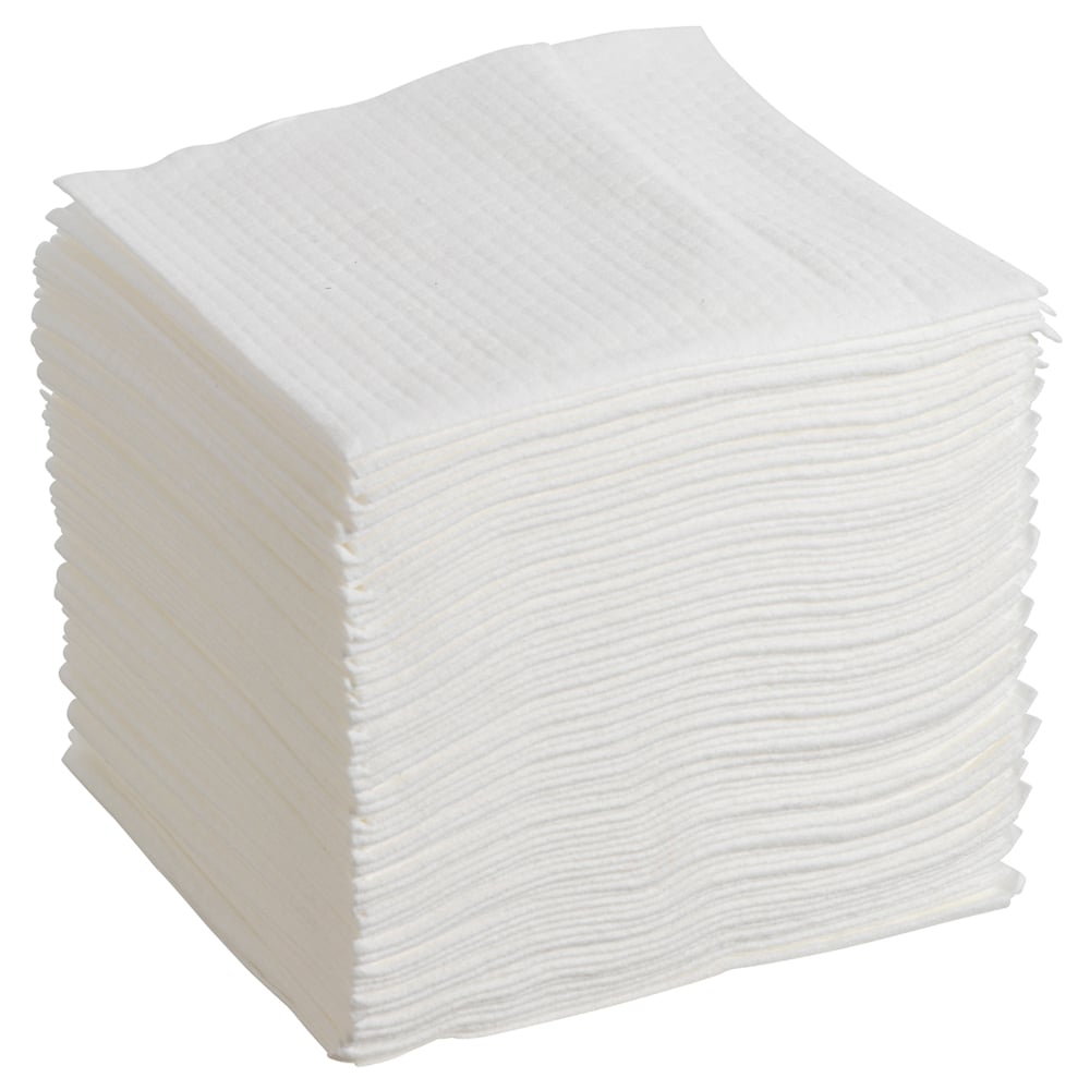 Chiffons WypAll® X70 8387 - 12 paquets de 76 chiffons pliés en quatre, blancs, 1 épaisseur - 8387