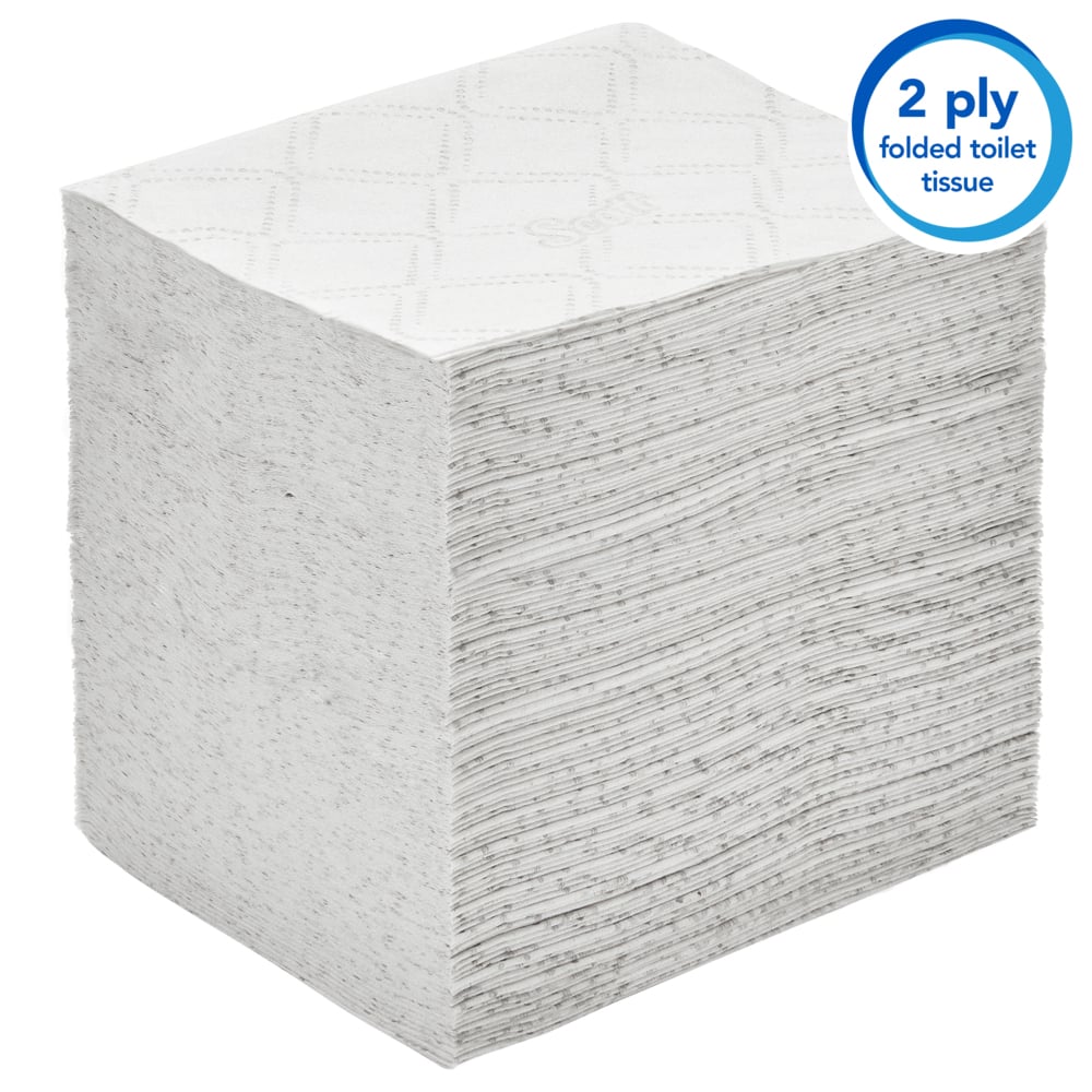 Scott® Control™ Papel Higiénico Plegado de 2 Capas 8509, 36 Paquetes de 220 Hojas, Para Dispensadores Aquarius™ Compatibles, Maxi Pack, Blanco - 8509