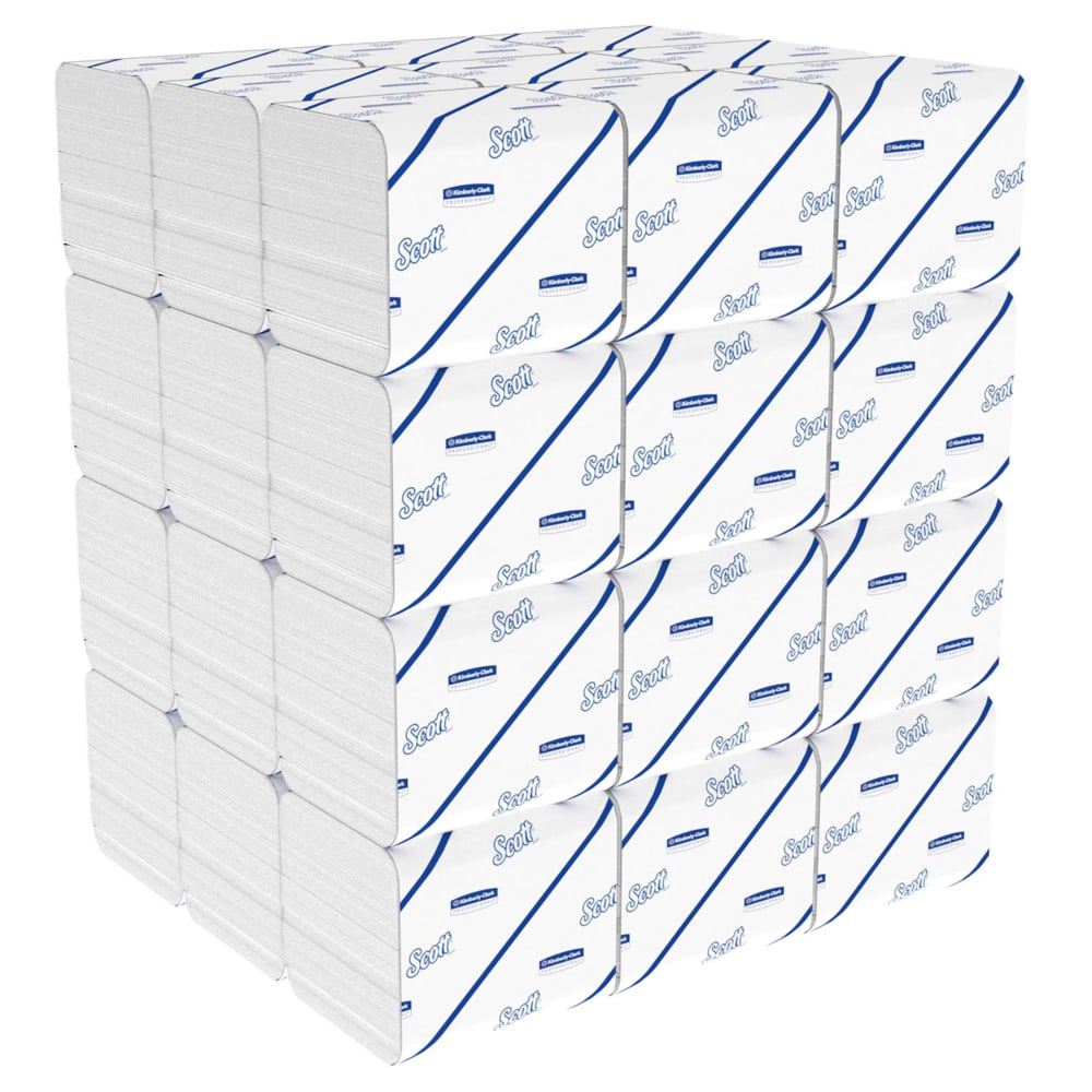 Papier toilette plié Scott® Control™ 8508 - 2 plis - 36 paquets x 250 feuilles blanches (9 000 feuilles au total) - 8508