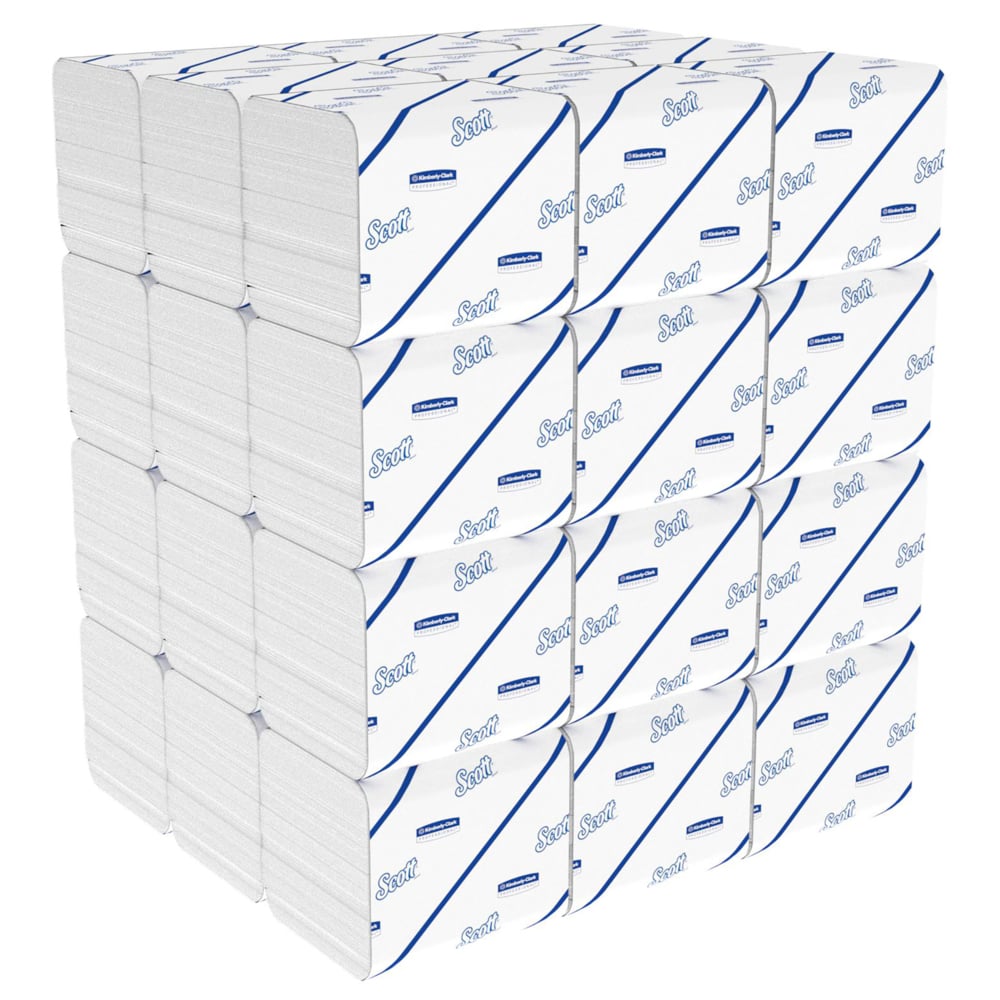 Scott® Control™ Papel Higiénico Plegado de 2 Capas 8509, 36 Paquetes de 220 Hojas, Para Dispensadores Aquarius™ Compatibles, Maxi Pack, Blanco - 8509