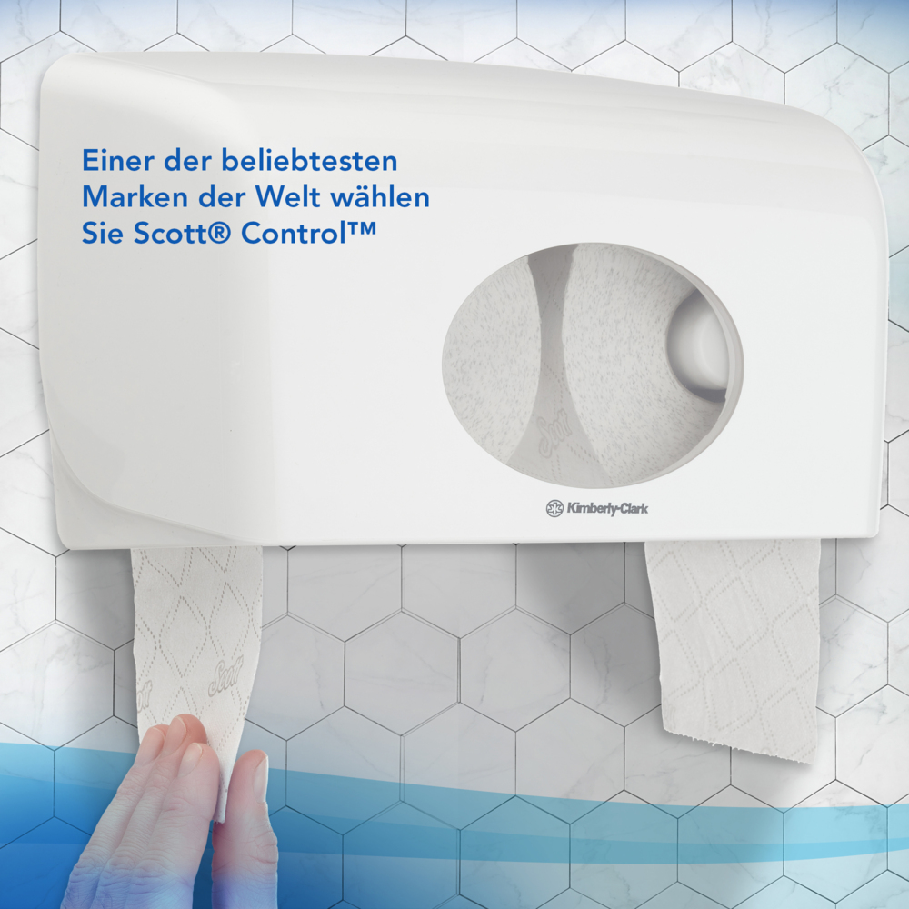 Scott® Control™ Papel higiénico en rollo estándar 8518, 36 rollos x 350 hojas blancas de 3 capas (12.600 hojas) - 8518