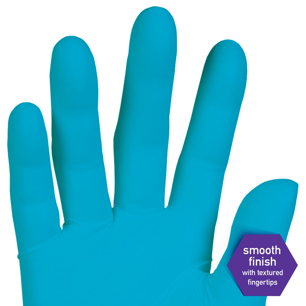 Kimberly-Clark™  Smooth Blue Nitrile Exam Gloves (50576), 6 Mil, Ambidextrous, 9.5”, Small, 100 / Box, 10 Boxes, 1,000 Gloves / Case - 50576