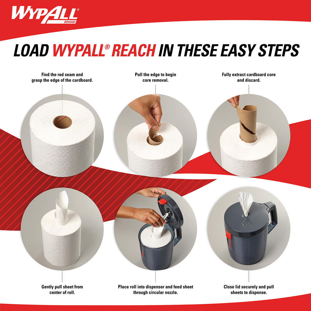 WypAll® Reach™ Towel System Dispenser (53688), Optional Mounting Bracket included, Use with WypAll® Reach™ Towel 53734, 1 Dispenser/Case - 53688