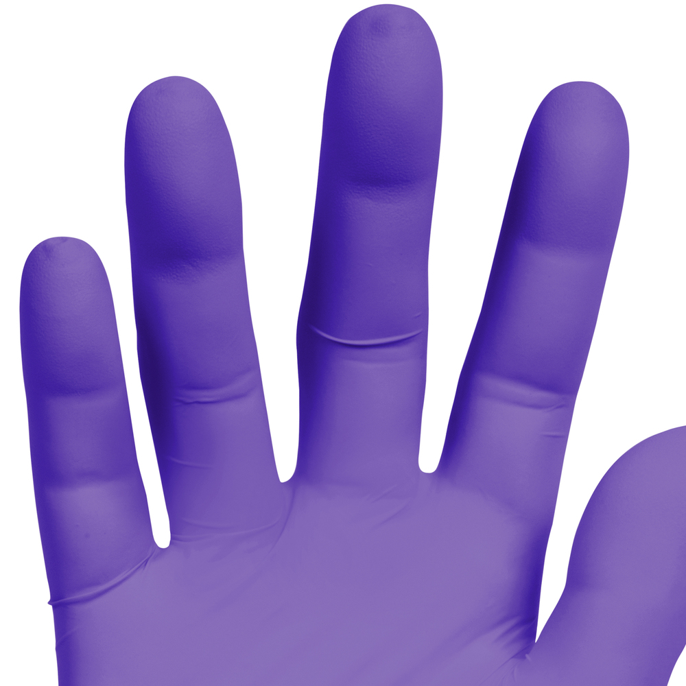 Gants d’examen Kimberly-Clark Purple Nitrile (55081), 5,9 mil, ambidextres, 9,5 po, petits, 100 gants en nitrile/boîte, 10 boîtes/caisse, 1 000 gants/caisse - 55081