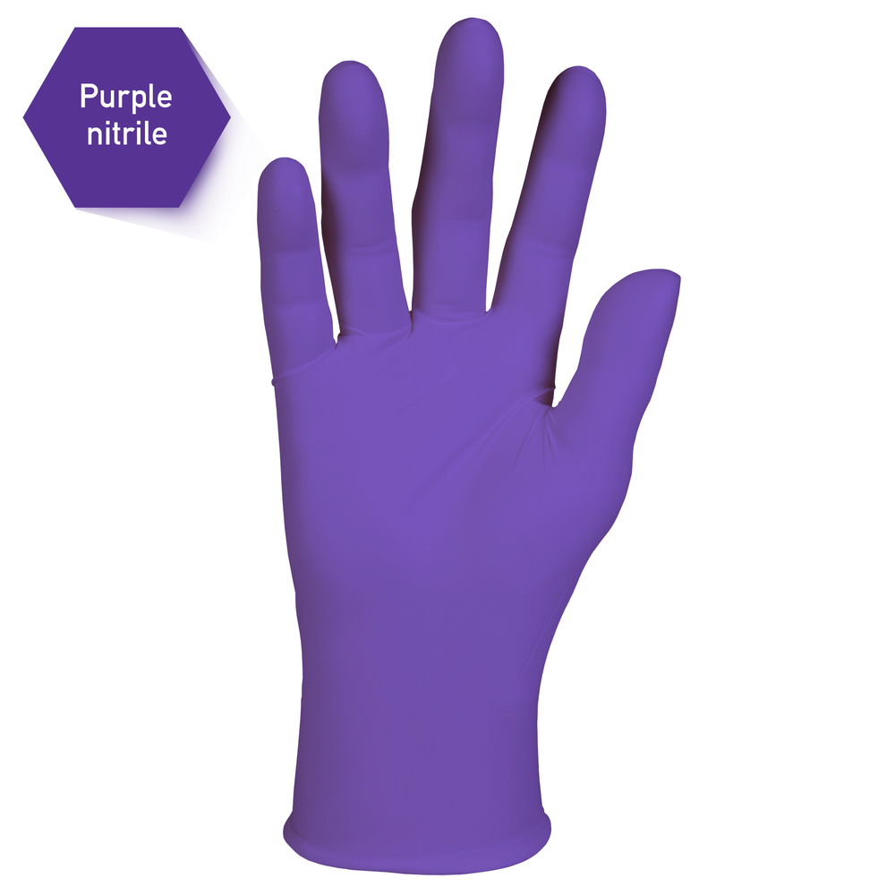Kimtech™ Purple Nitrile™  Exam Gloves (55084), 5.9 Mil, Ambidextrous, 9.5”, XL, 90 Nitrile Gloves / Box, 10 Boxes / Case, 900 / Case - 55084