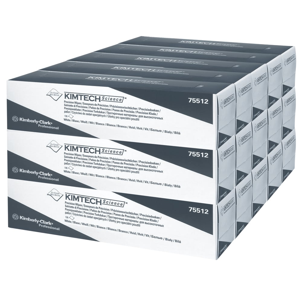 Essuie-tout Precision Kimtech Science (75512), essuie-tout blancs, 1 épaisseur, 15 boîtes Pop-Up/caisse, 196 lingettes/boîte, 2 940/caisse - 75512