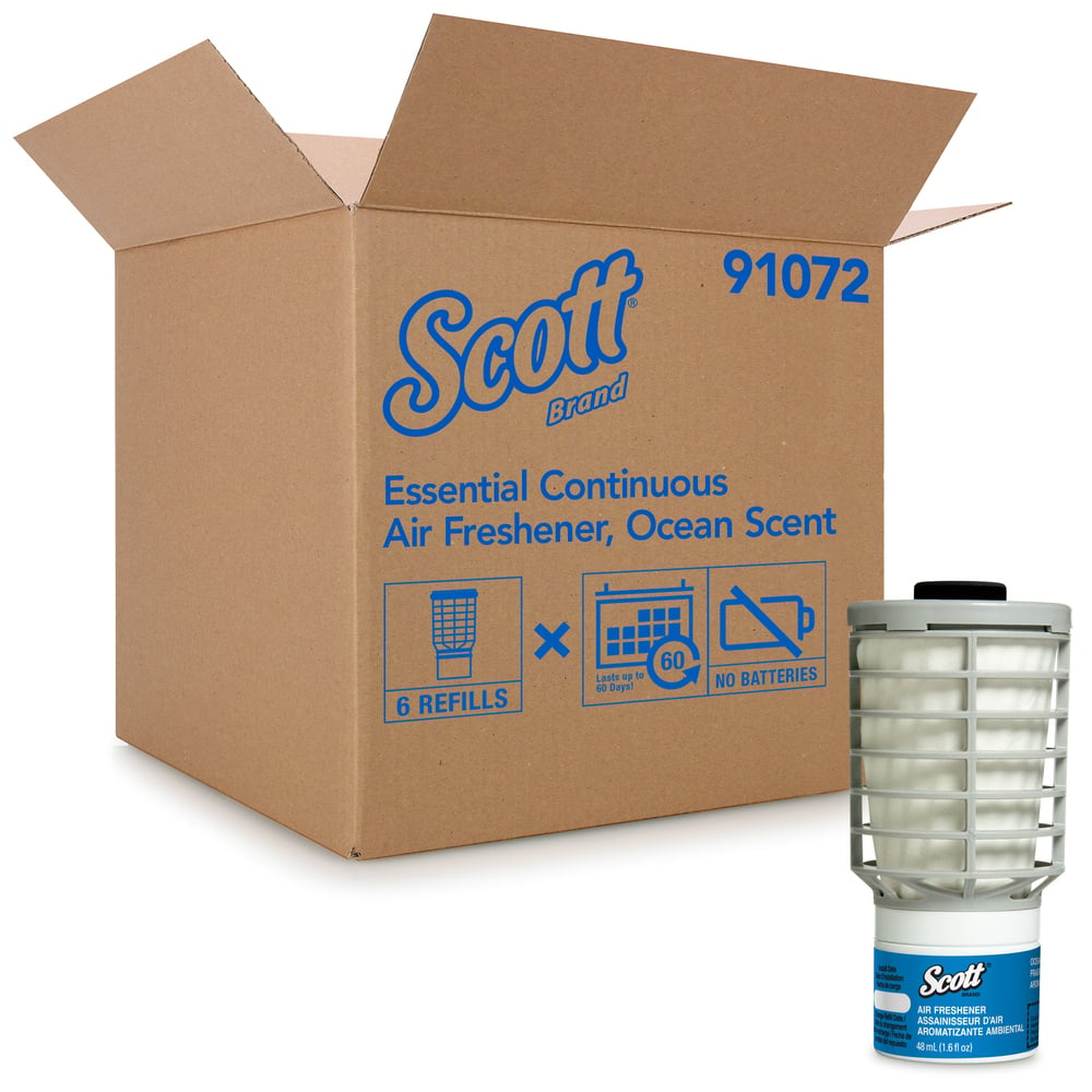 Recharge pour système continu d’assainissement d’air Scott Essential (91072), océan, libération automatique/continue, 6 recharges/caisse