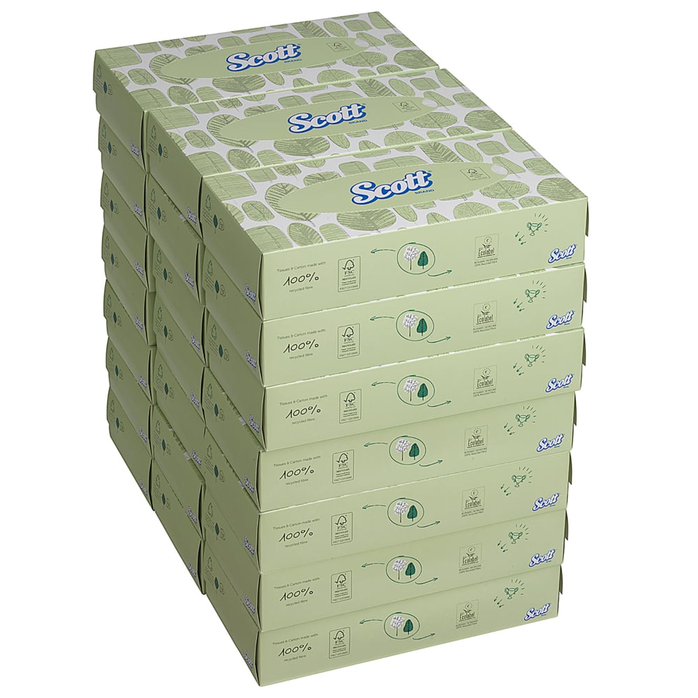 Mouchoirs en papier Scott® - 8837, blancs, 2 épaisseurs, 21 x 100 (2 100 mouchoirs) - 8837