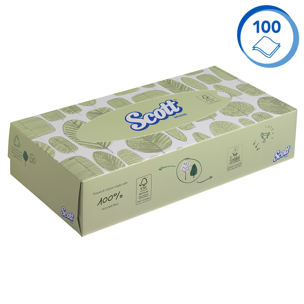 Mouchoirs en papier Scott® - 8837, blancs, 2 épaisseurs, 21 x 100 (2 100 mouchoirs) - 8837