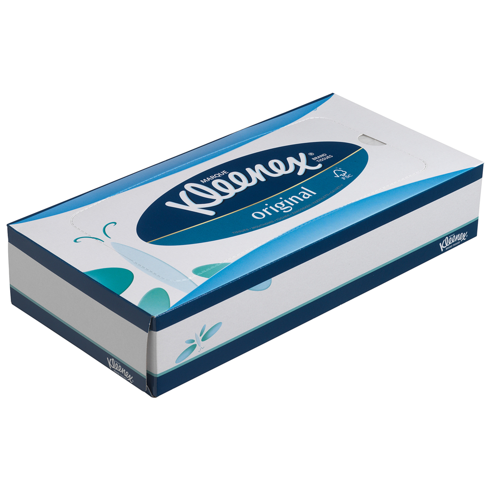 Kleenex® Facial Tissues 8824 - 3 Ply Boxed Tissues - 12 Flat Tissue Boxes x  72 White Facial Tissues (864 sheets)