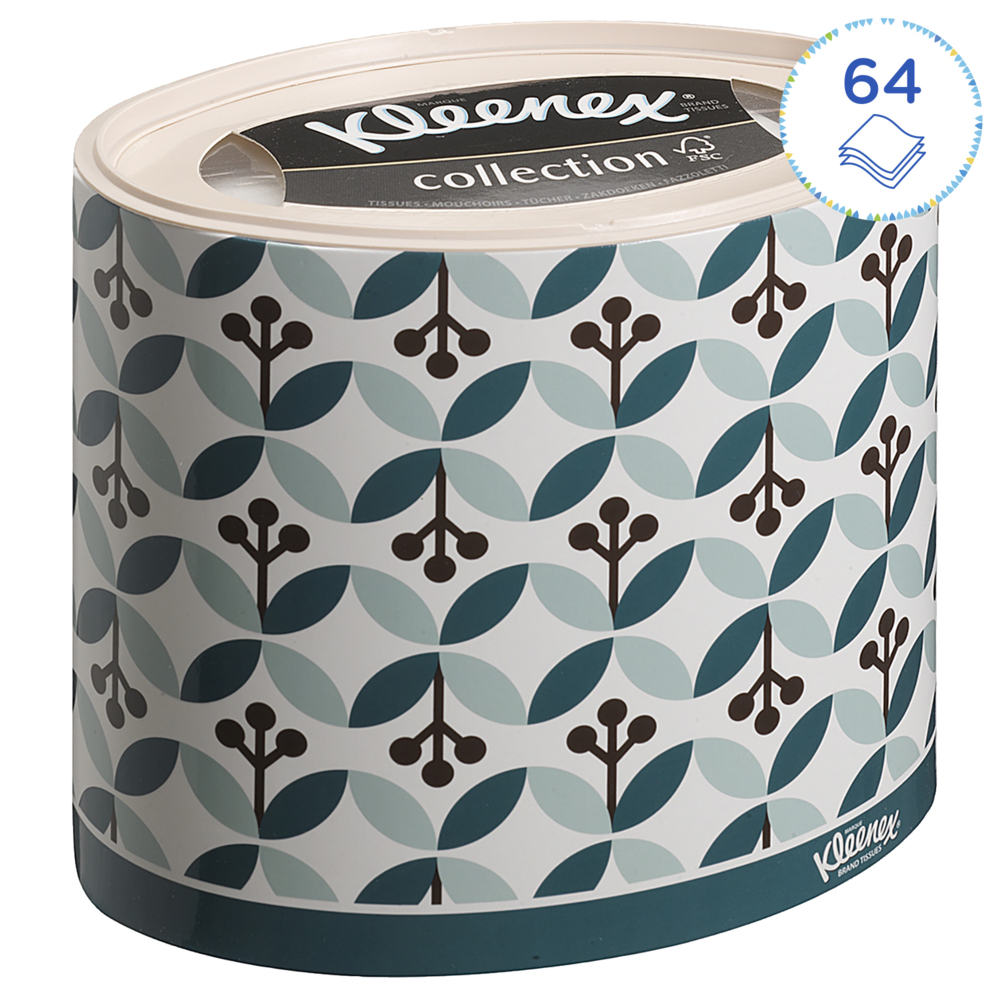 Mouchoirs Kleenex® 8826 - Boîte ovale de mouchoirs 3 épaisseurs - 10 boîtes de mouchoirs x 64 mouchoirs (640 au total) - 8826