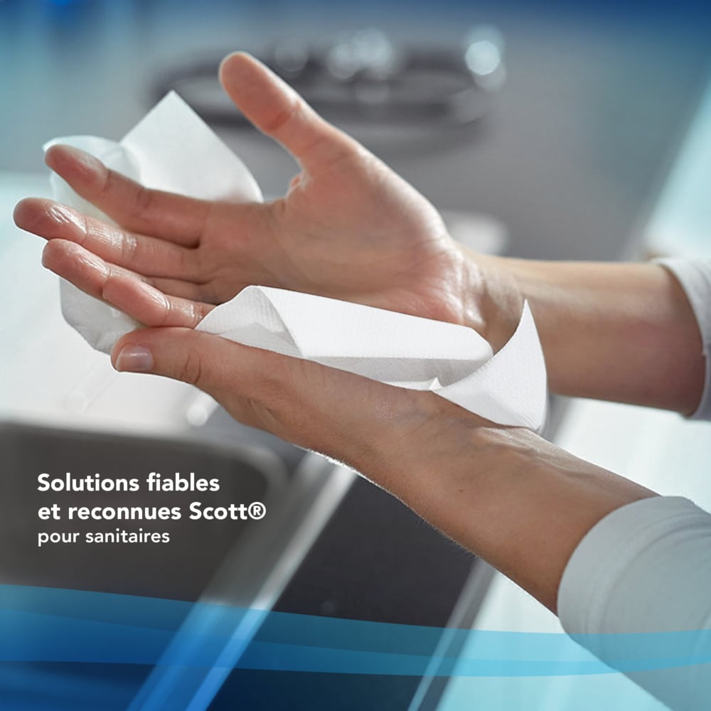 Essuie-mains multiplis Scott® 1804 - Serviettes en papier pliées en Z - 16 paquets x 250 essuie-mains en papier blancs (4 000 au total) - 1804