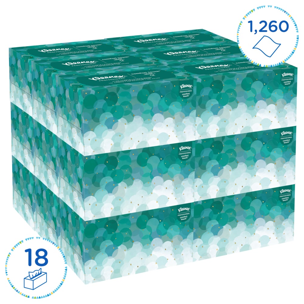 Essuie-mains enchevêtrés Kleenex® Ultra™ Soft POP-UP™ 1126 - 18 paquets de 70 blancs 1 épaisseur - 1126