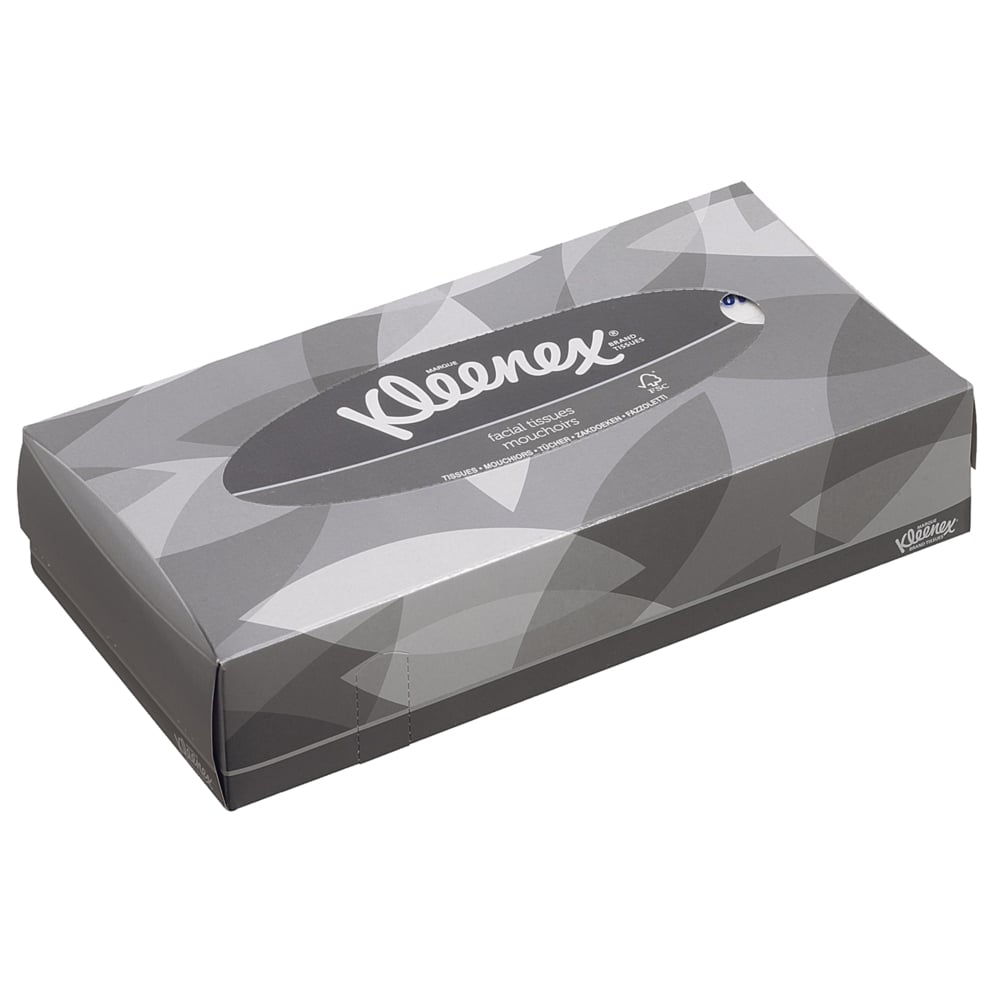 Kleenex® Facial Tissues 8835 - 2 Ply Boxed Tissues - 21 Flat Tissue Boxes x 100 White Facial Tissues (2,100 sheets) - 8835