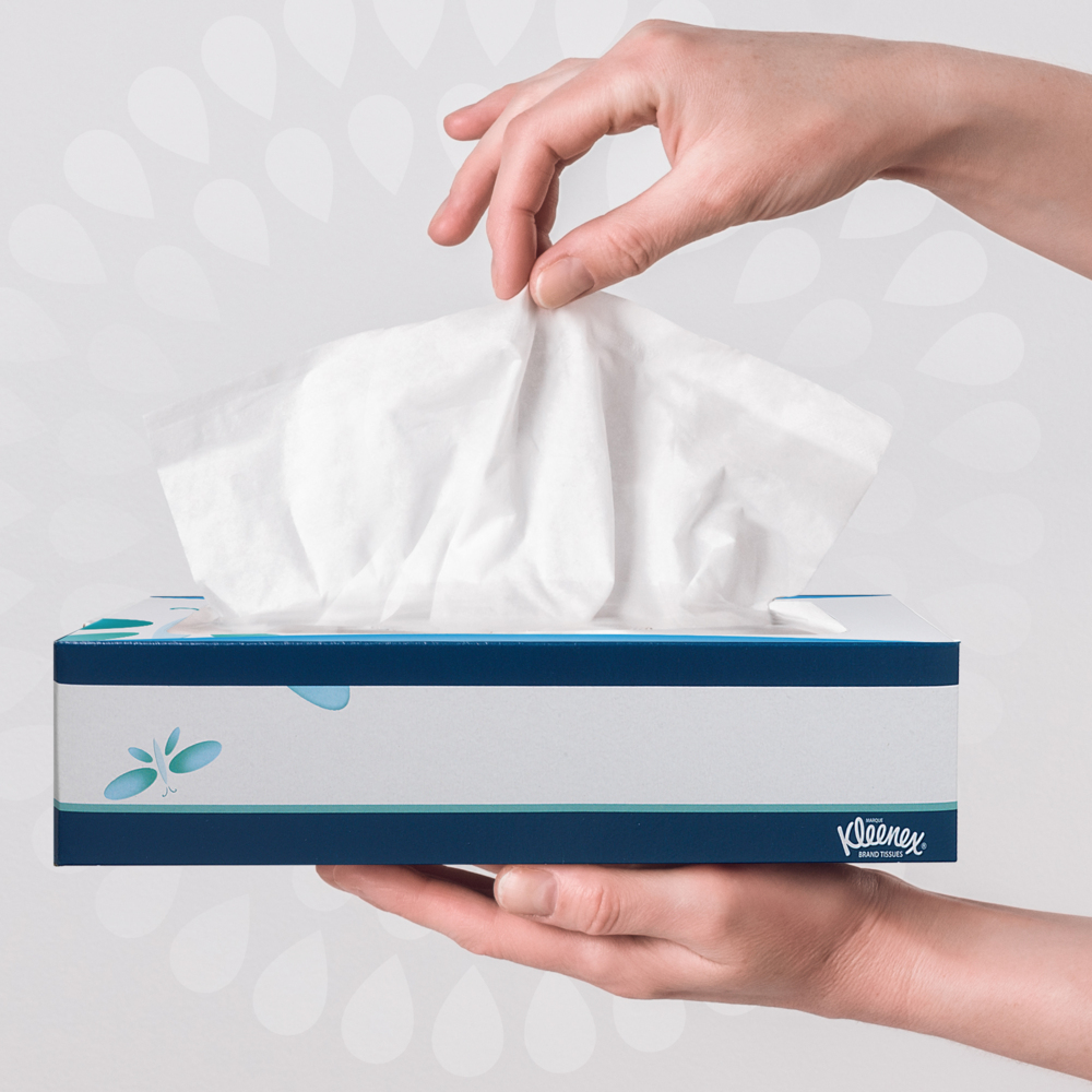 Kleenex® Facial Tissues 8824 - 3 Ply Boxed Tissues - 12 Flat Tissue Boxes x 72 White Facial Tissues (864 sheets) - 8824