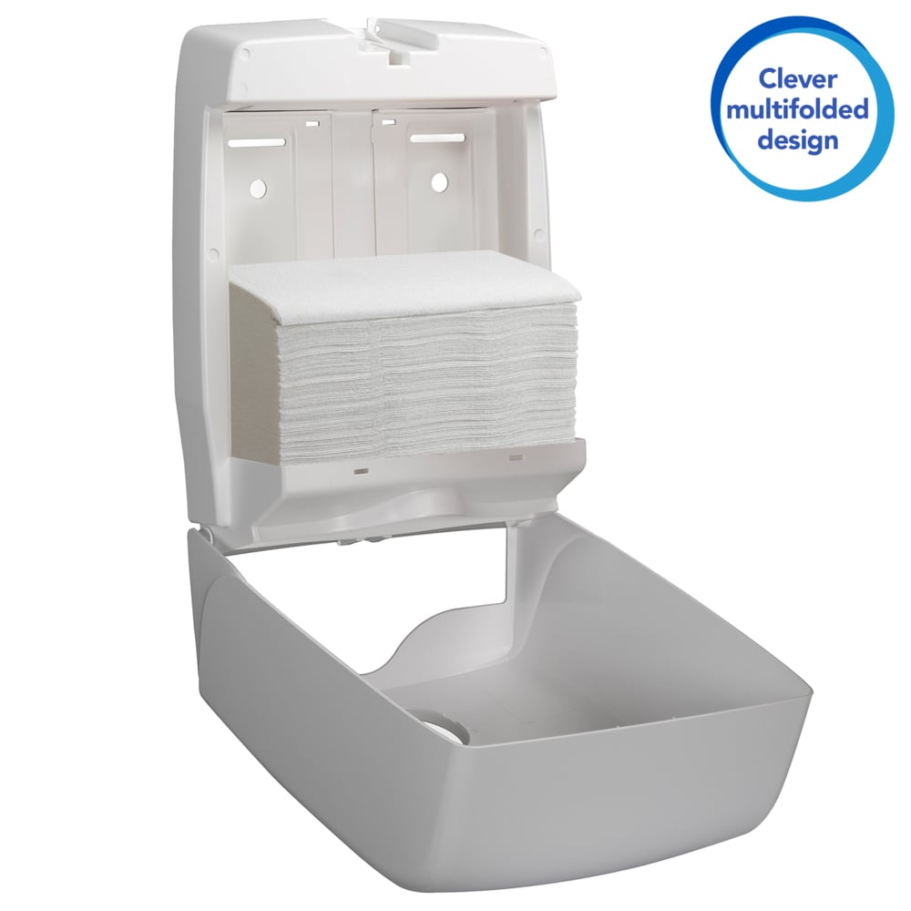 Scott® Airflex™ Multifold Handdoeken 1804 - 250 witte, 1-laags doeken per doos (een omdoos bevat 16 dozen). - 1804