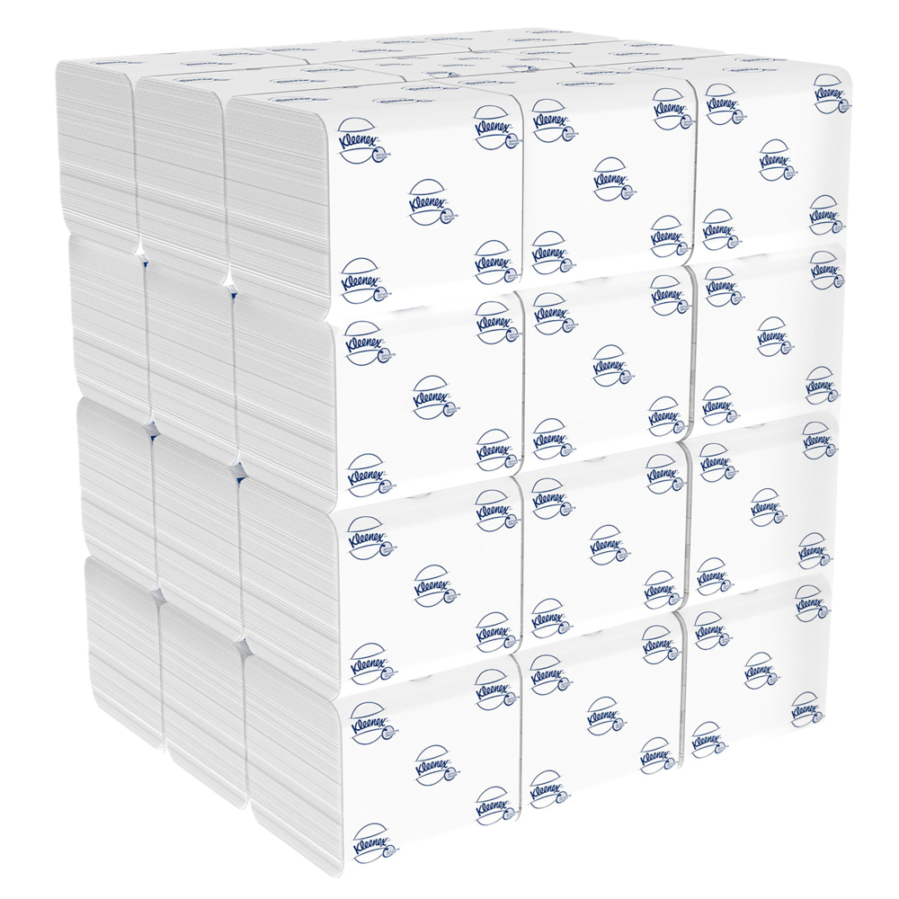 Papier toilette plié Kleenex® 8408 - Papier toilette 2 plis grand format - 36 paquets x 200 feuilles de papier toilette (7 200 feuilles) - 8408