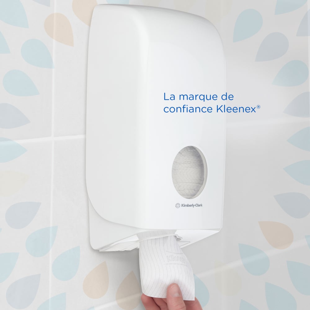 Papier toilette plié Kleenex® 8408 - Papier toilette 2 plis grand format - 36 paquets x 200 feuilles de papier toilette (7 200 feuilles) - 8408