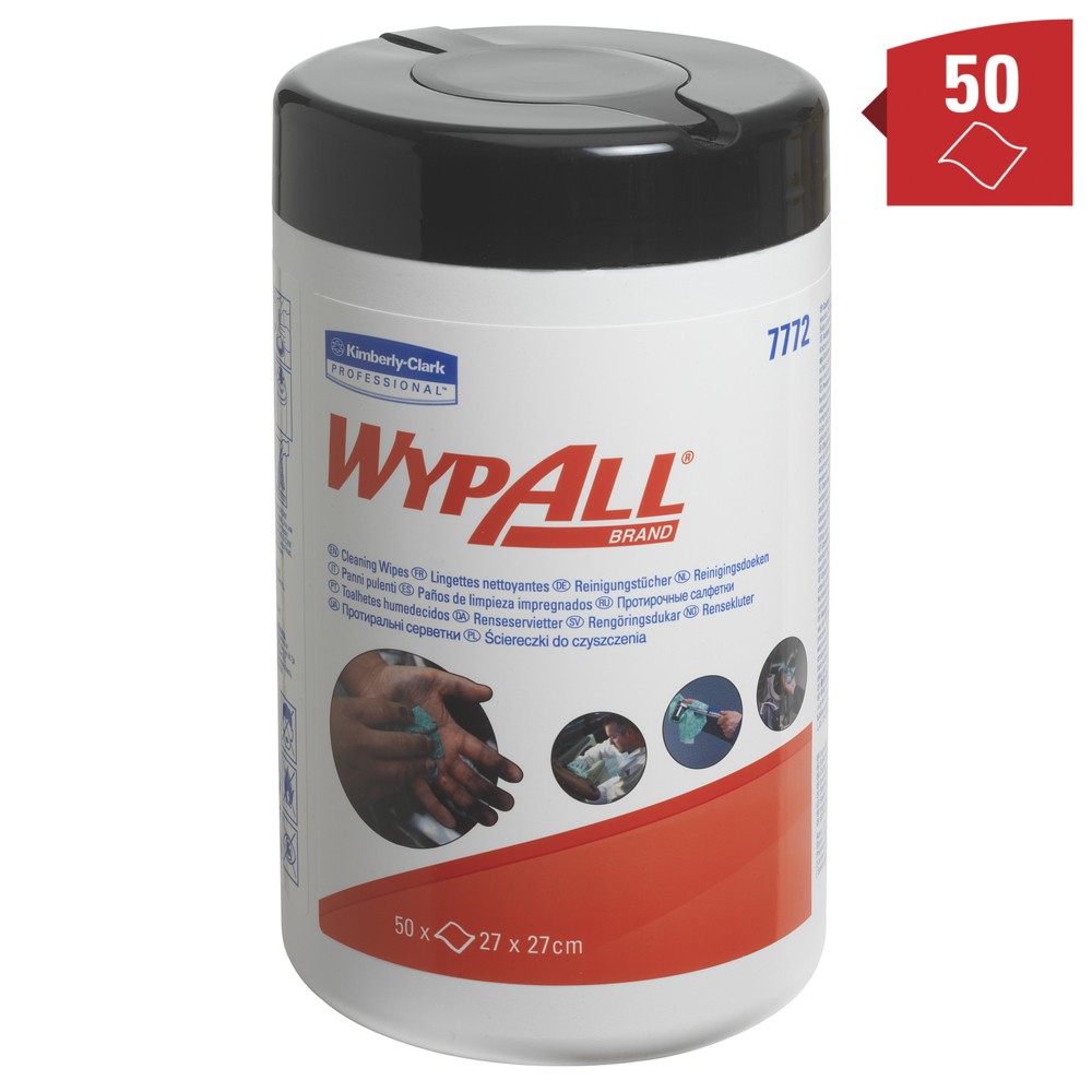 WypAll® Recarga de paños de limpieza 7772: paños industriales, 6 recipientes de paños x 50 paños de limpieza verdes (300 paños en total) - 7772