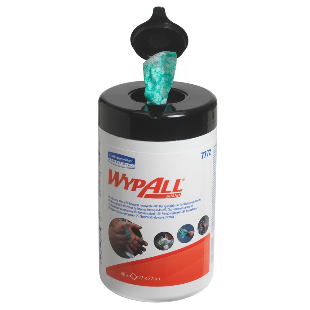 WypAll® Reinigungstücher-Nachfüllpackung 7772 – Industriereinigungstücher – 6 Spenderbehälter x 50 grüne Reinigungstücher (insges. 300 Reinigungstücher) - 7772