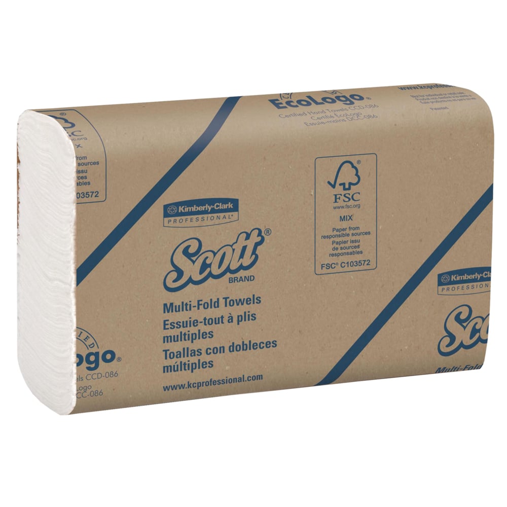 Scott® Multifold Hand Towels 1804 - Z Fold Paper Towels - 16 Packs x 250 White Paper Hand Towels (4,000 total) - 1804