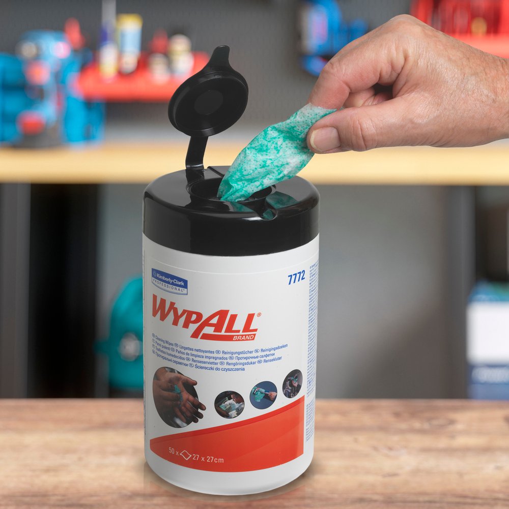 WypAll® Cleaning Wipes Refill 7772 - Industrial Wipes -  6 Wipes Canisters x 50 Green Cleaning Wipes (300 Wipers Total) - 7772