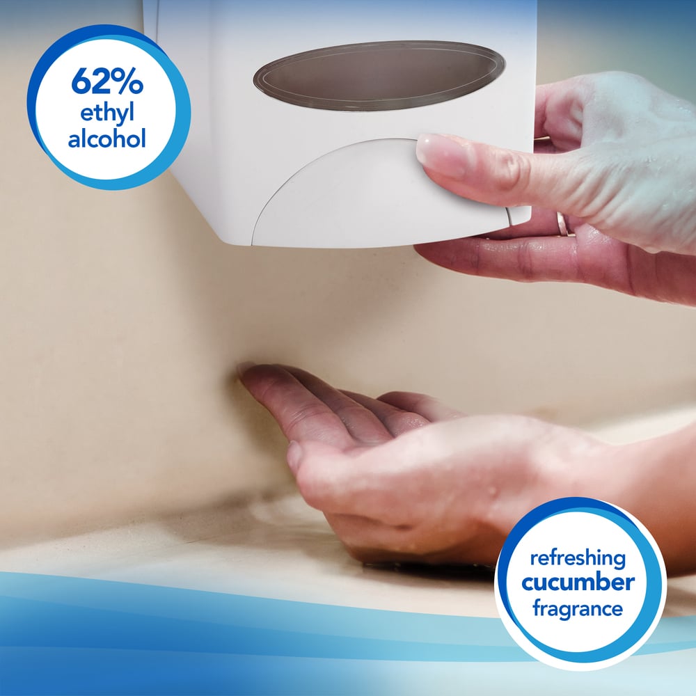 Scott® Moisturizing Foam Hand Sanitizer, E-3 Rated (91560), Clear, Fresh Scent, 1.0 L, 6 Units / Case - 91560
