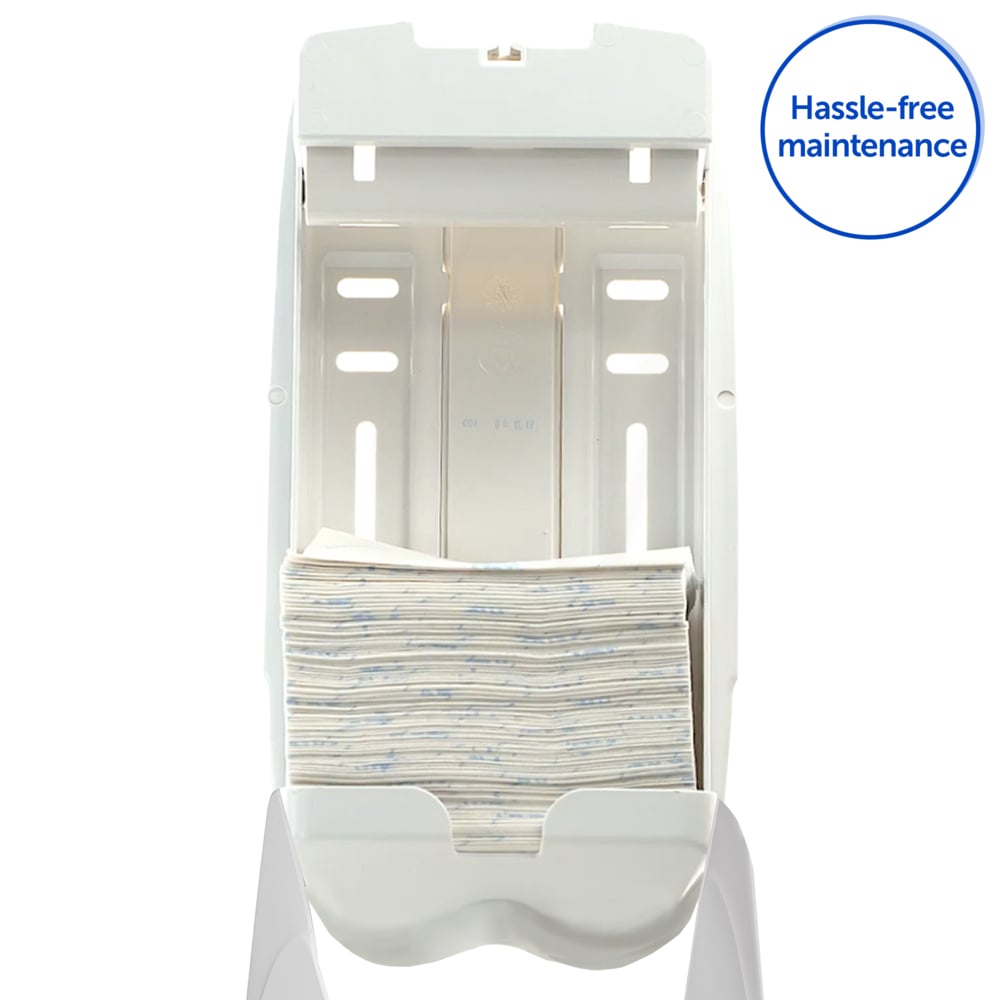 Dispensador de papel higiénico plegado Aquarius™ 6946 - 1 dispensador de papel higiénico blanco de una hoja - 6946
