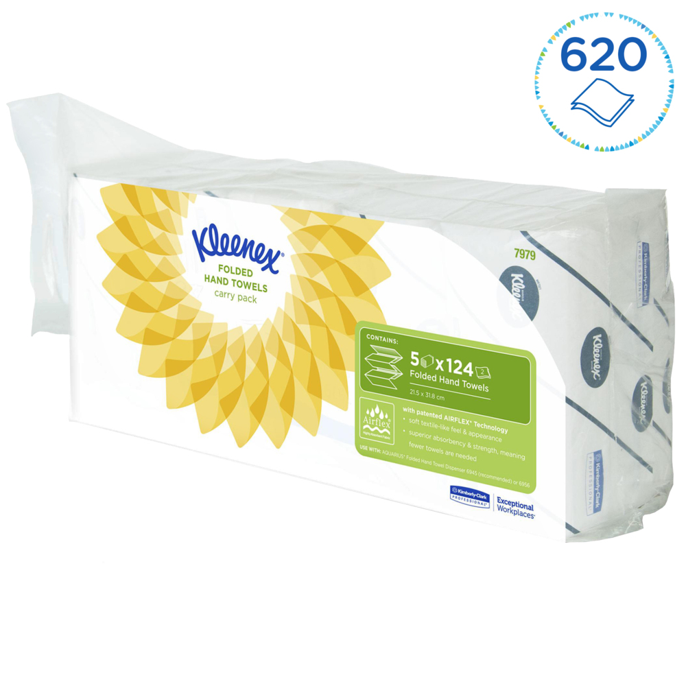 Essuie-mains enchevêtrés Kleenex® Ultra™ 7979 - 30 paquets x 124 feuilles blanches, 2 plis (3 720 feuilles au total) - 7979